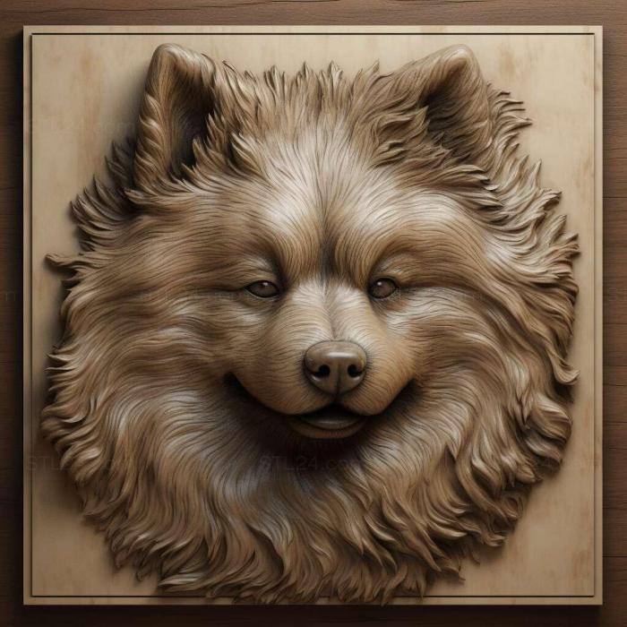 Nature and animals (Keeshond dog 2, NATURE_4122) 3D models for cnc